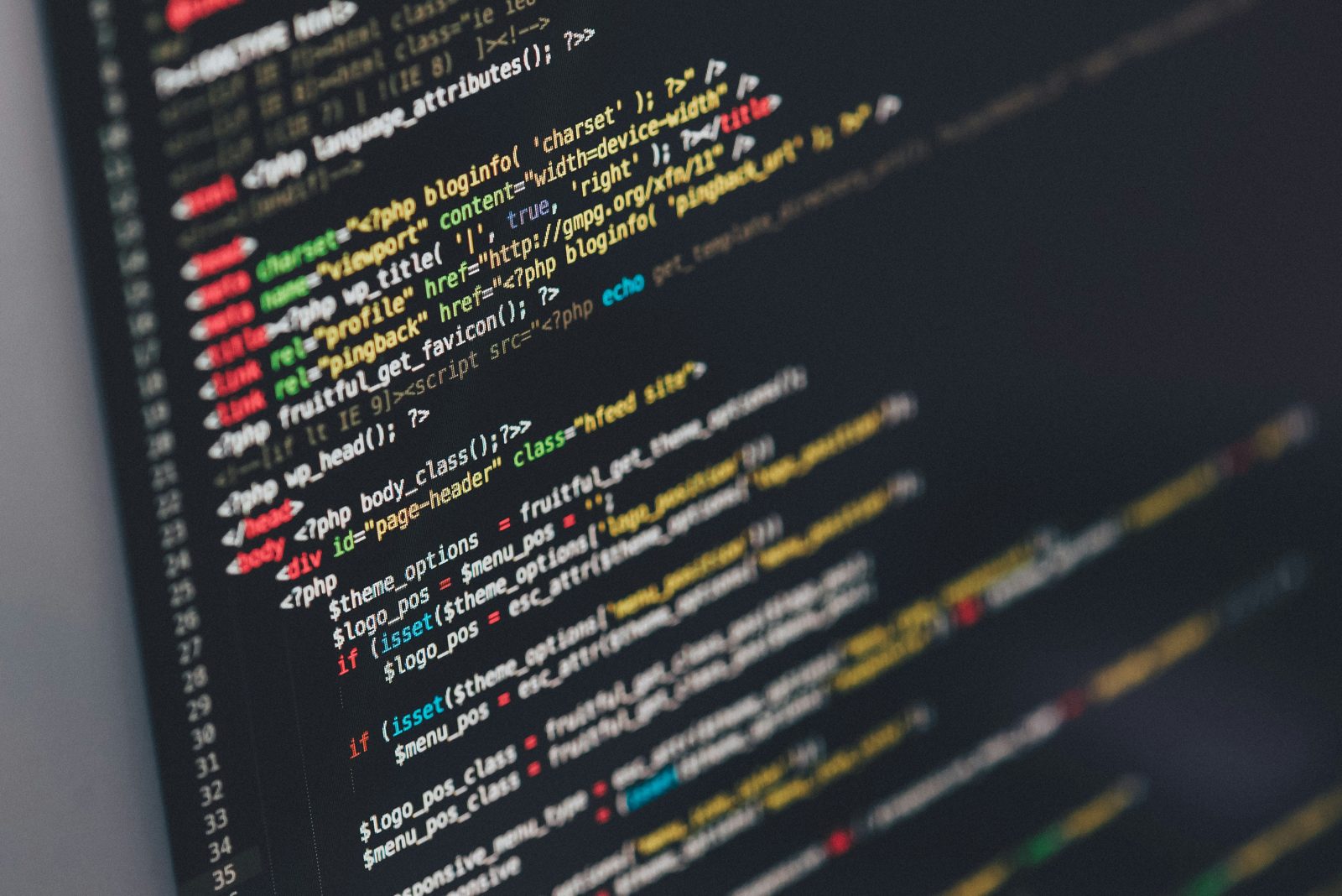 Close-up of code on a computer monitor